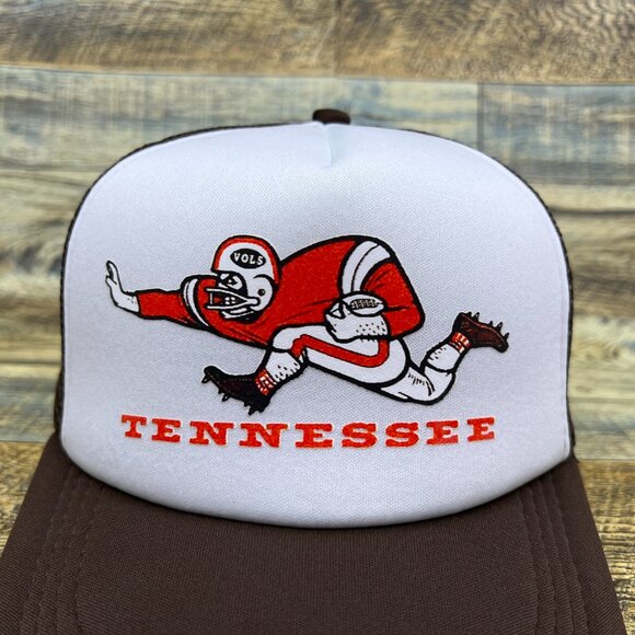 University of Tennessee Mens Trucker Hat Brown Snapback Smokey Football Cap - Picture 2 of 6
